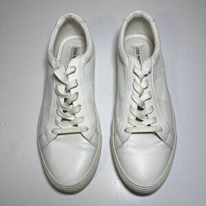 Steven Madden Sneakers Mens Size 12M White Prighton Lace Up Leather Low Top